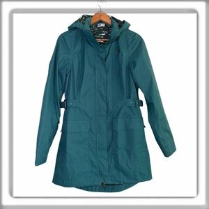 The North Face Dry Vent Hooded Raincoat Jacket Teal Pockets Size Small